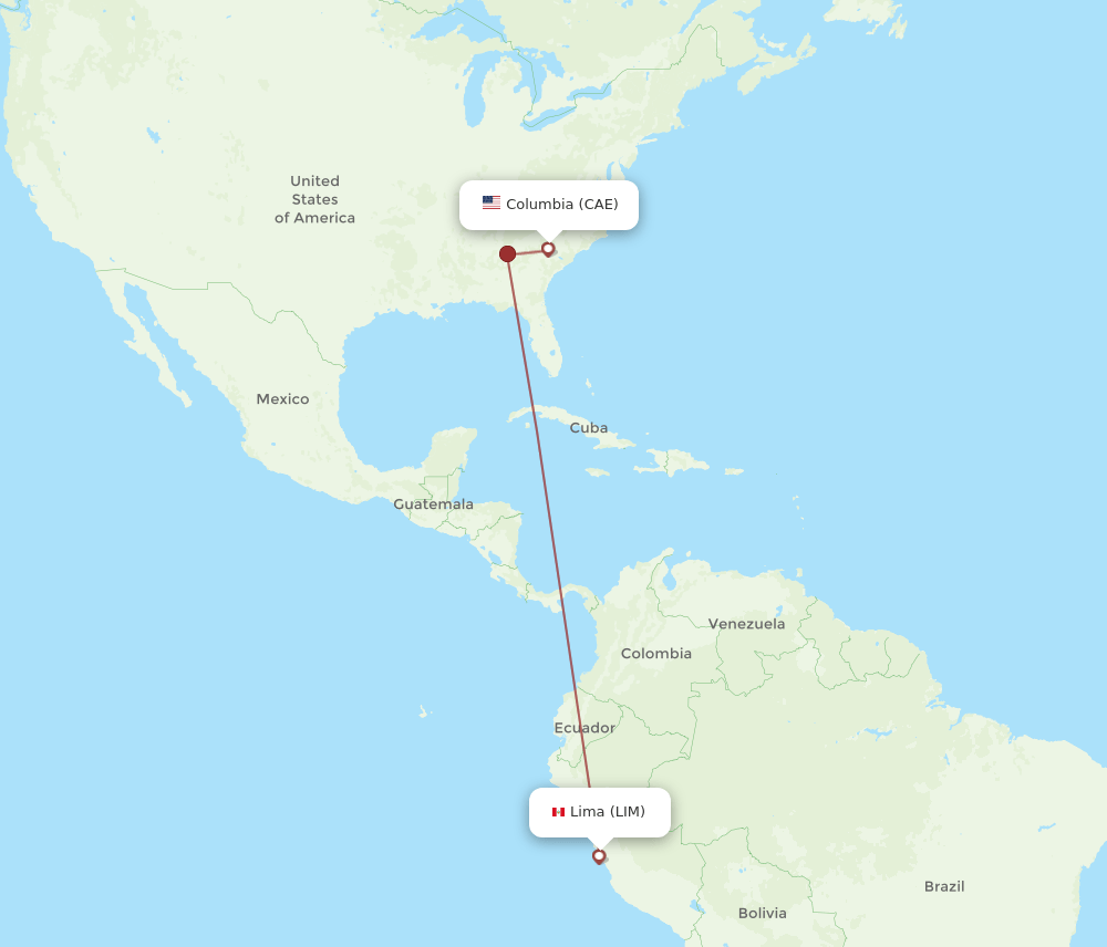 CAE-LIM flight routes
