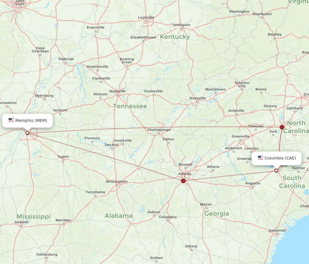 CAE-MEM flight routes