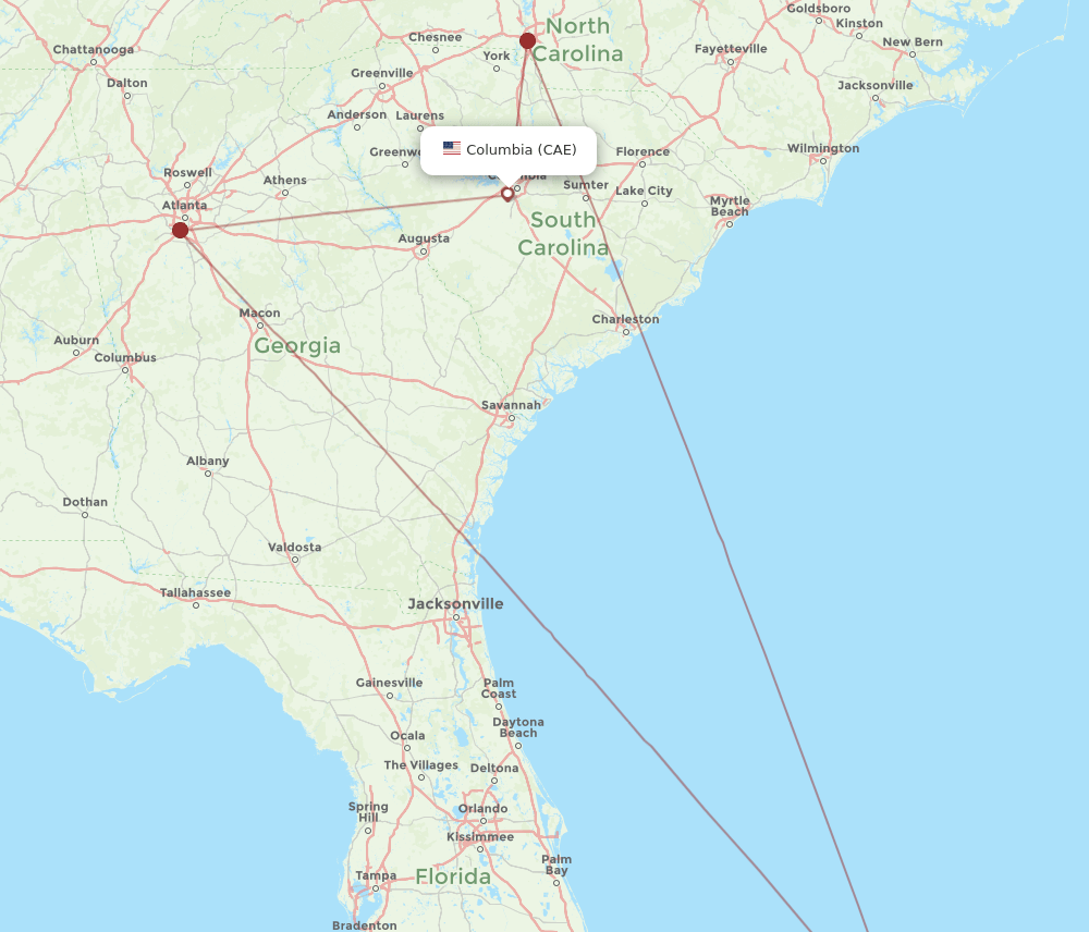 CAE-MHH flight routes