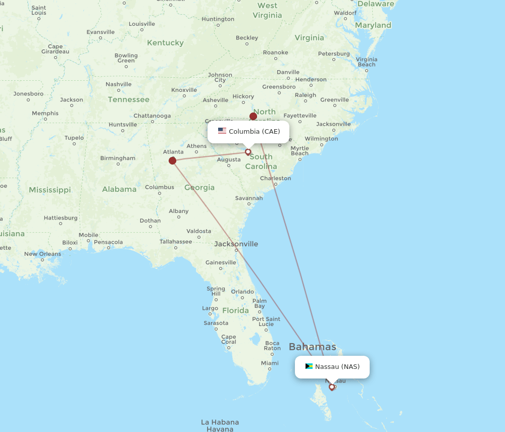 CAE-NAS flight routes