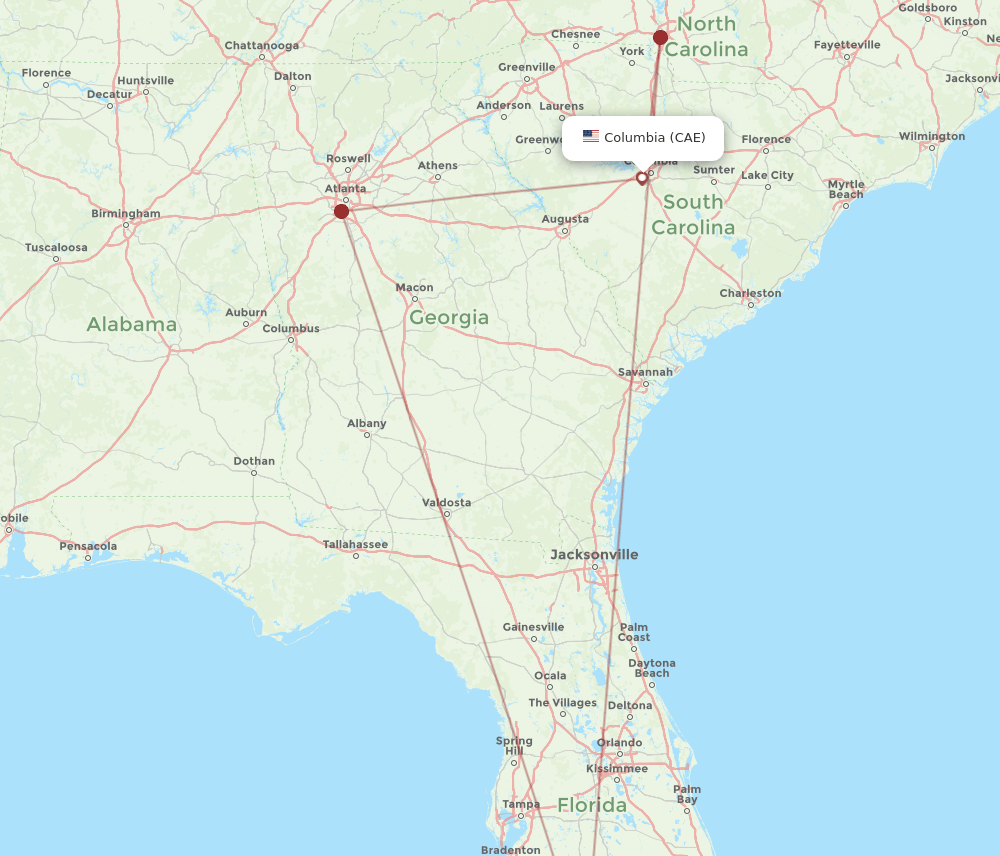 CAE-RSW flight routes