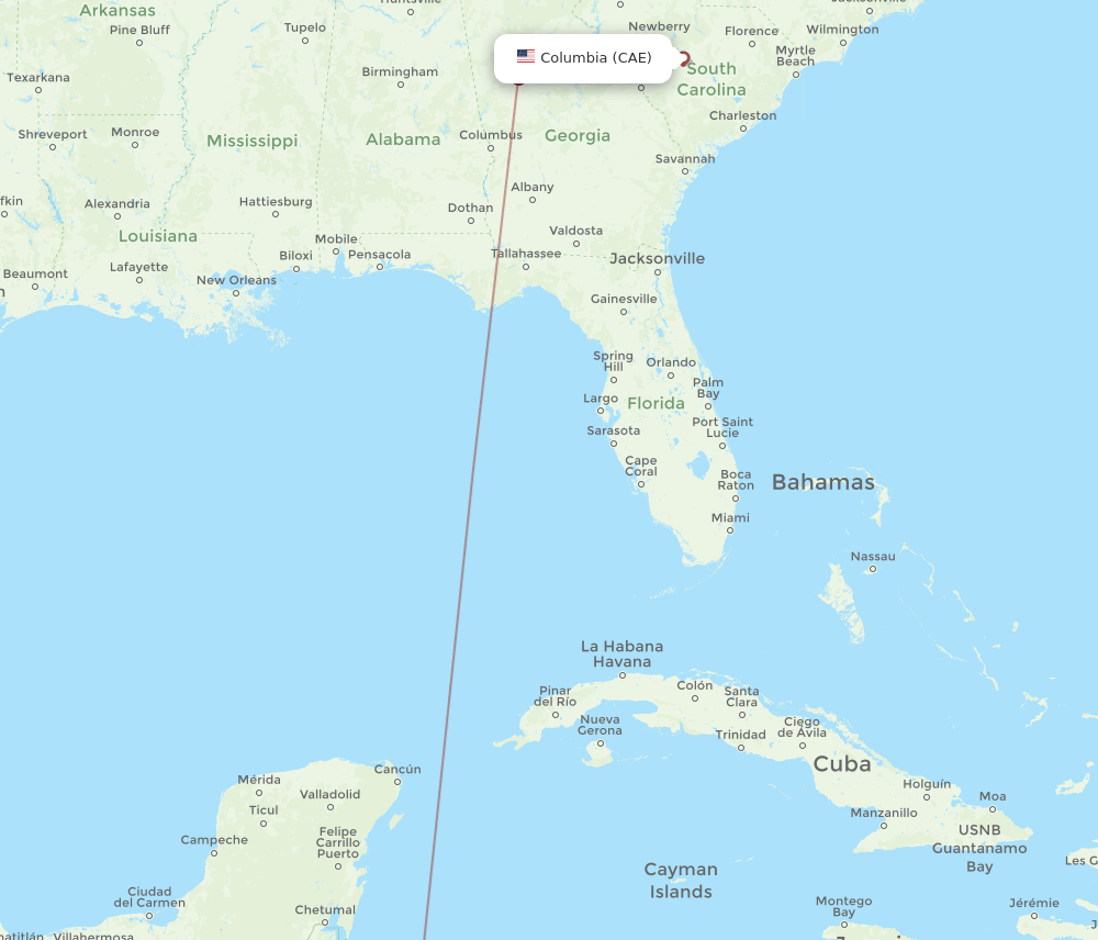 CAE-RTB flight routes