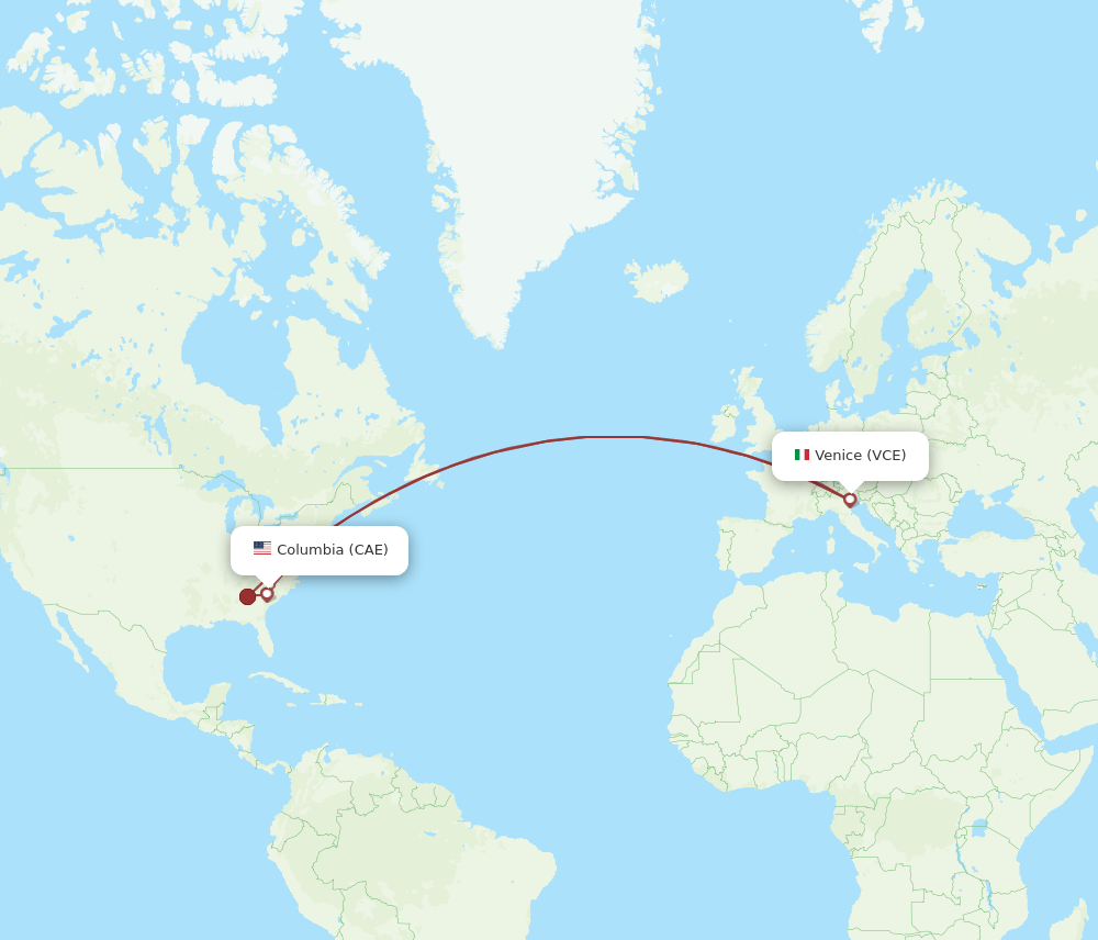 CAE-VCE flight routes