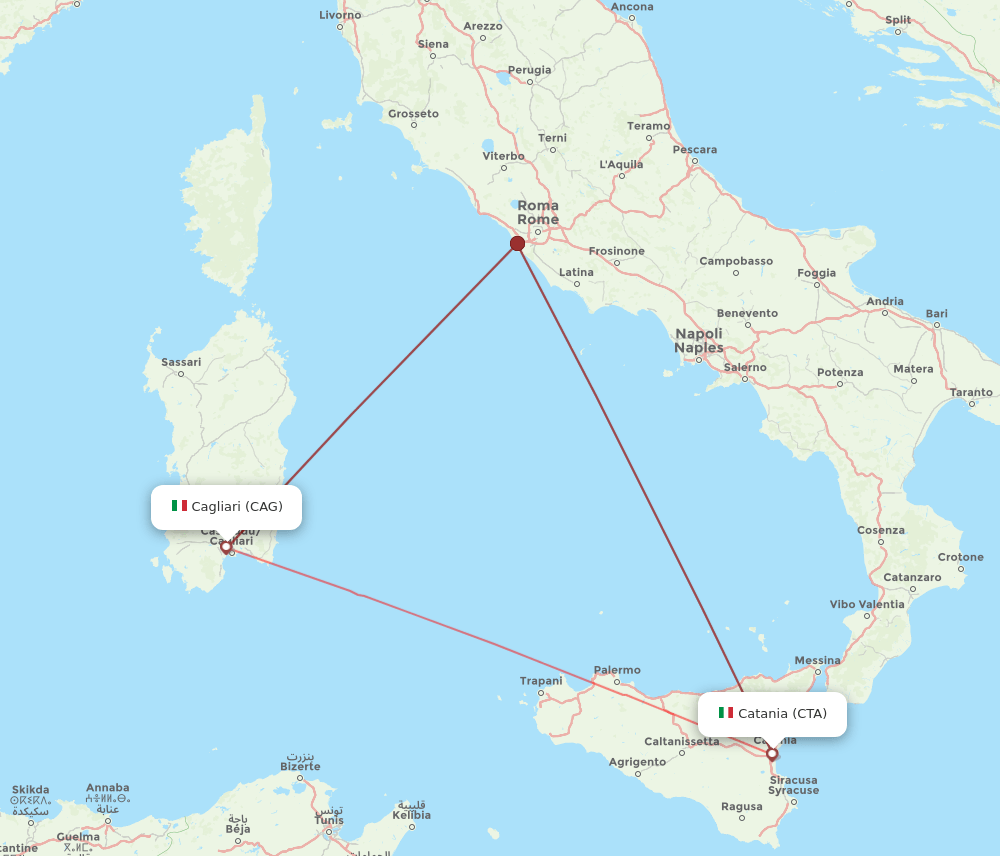 CAG-CTA flight routes