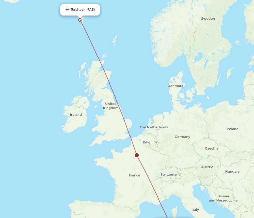 CAG to FAE flights and routes map