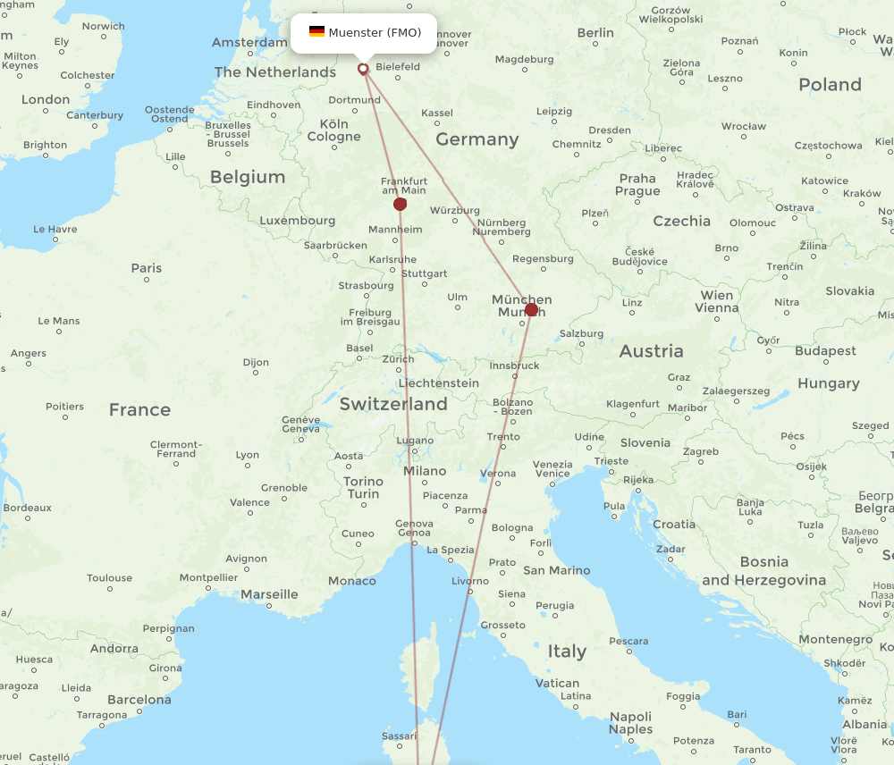 CAG-FMO flight routes