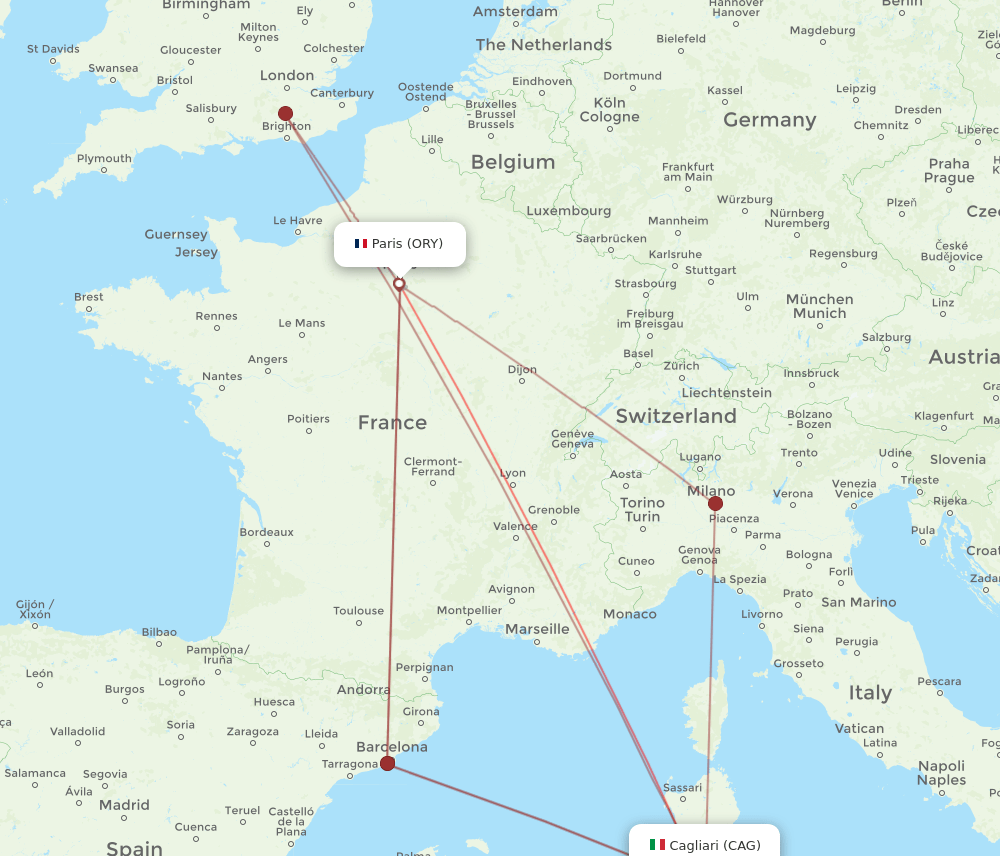 CAG-ORY flight routes