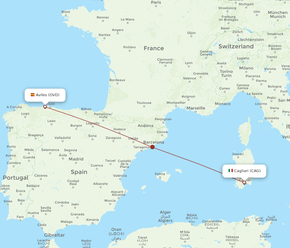CAG-OVD flight routes