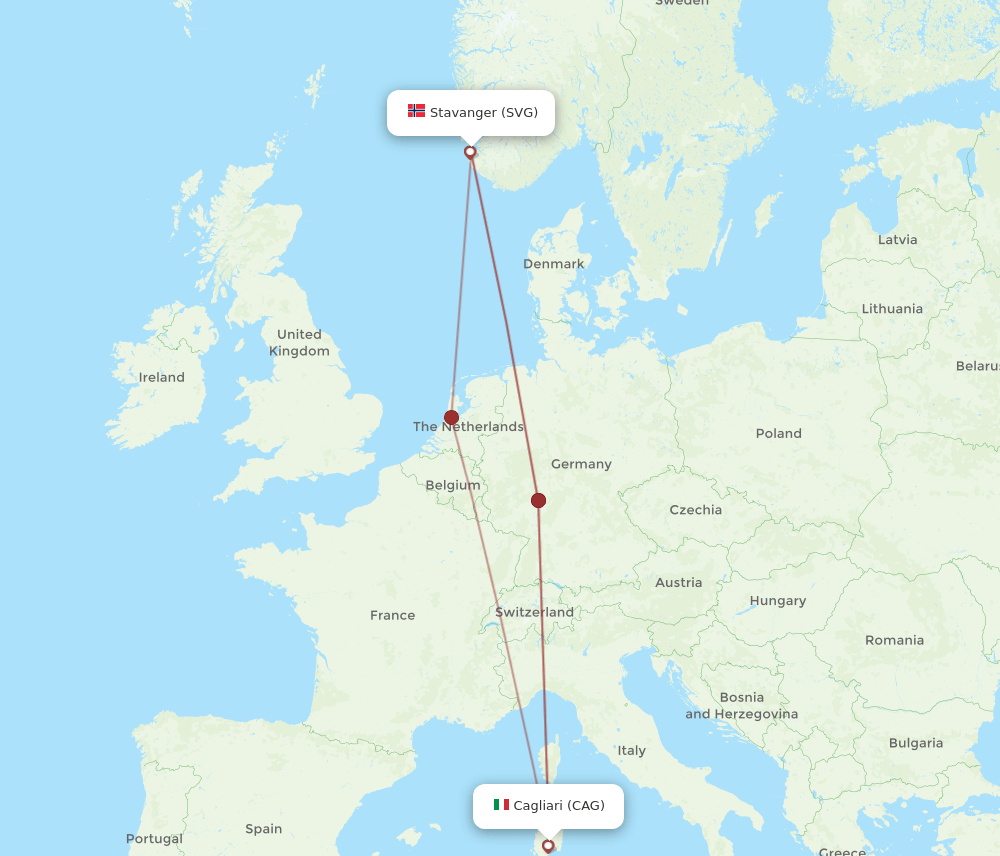 CAG-SVG flight routes