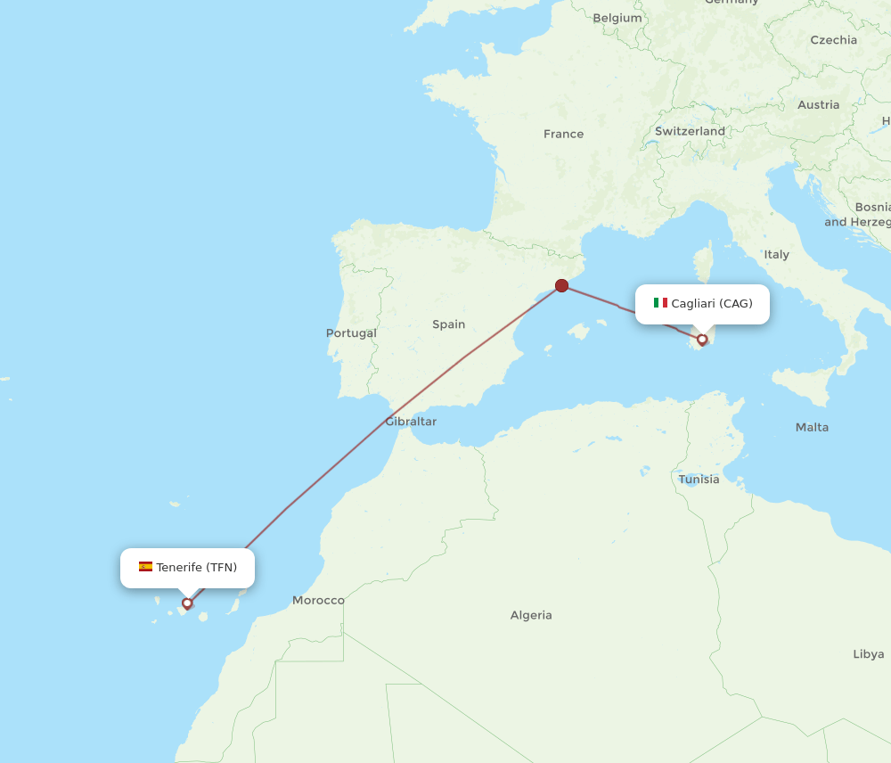 CAG-TFN flight routes