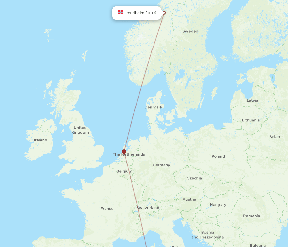 CAG-TRD flight routes