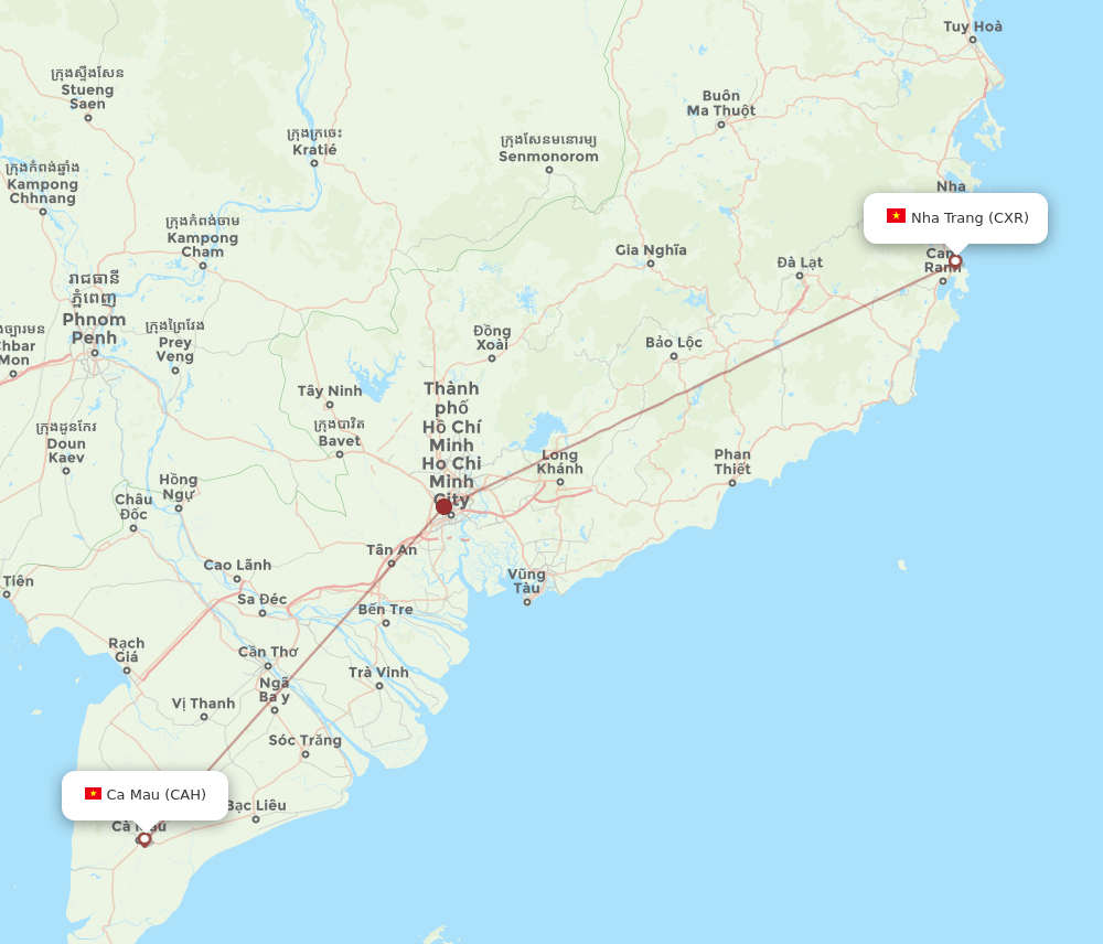 CAH-CXR flight routes