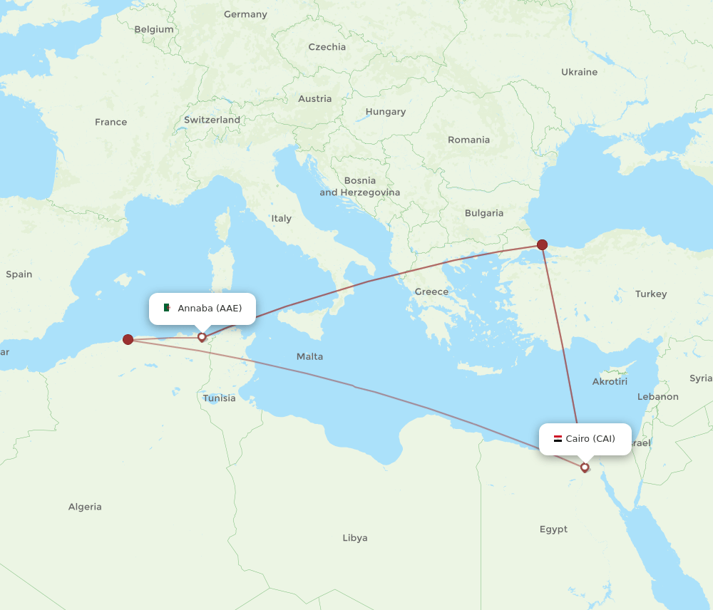 CAI-AAE flight routes