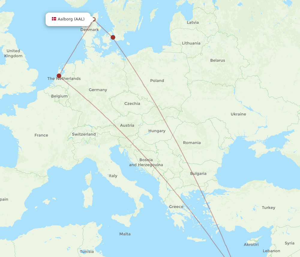 CAI to AAL flights and routes map