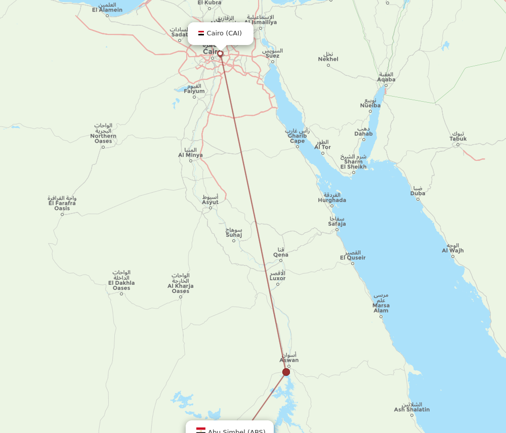 CAI to ABS flights and routes map