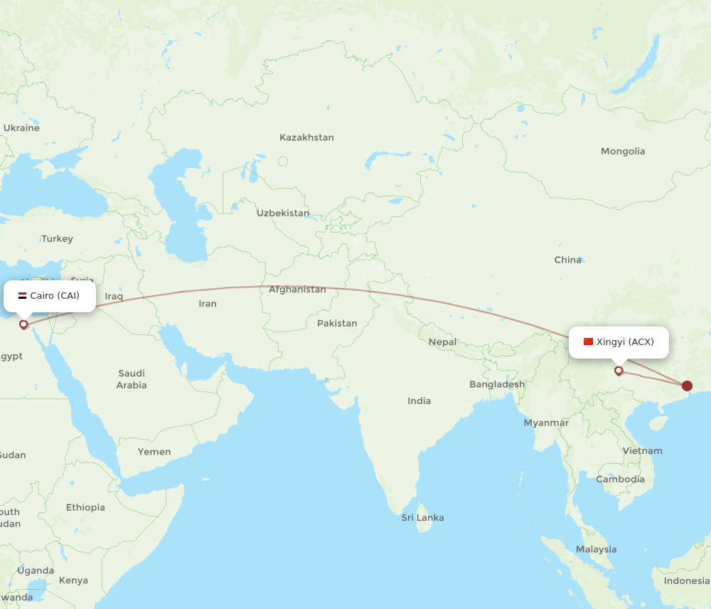 CAI-ACX flight routes