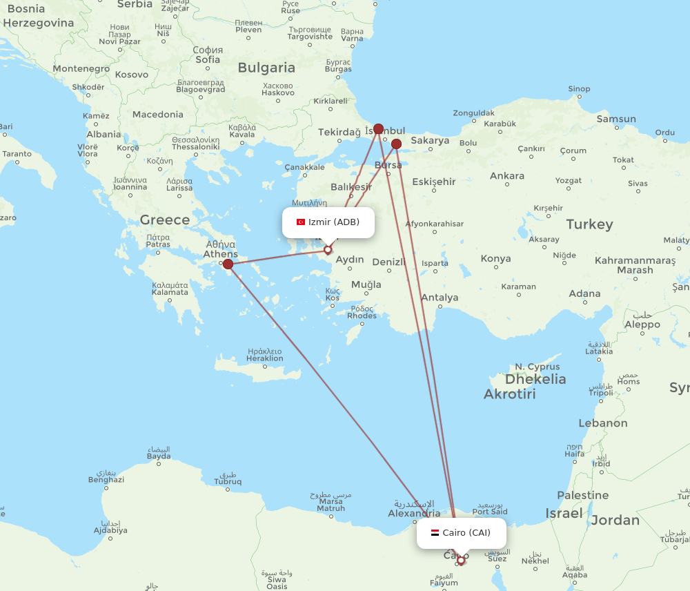 CAI-ADB flight routes