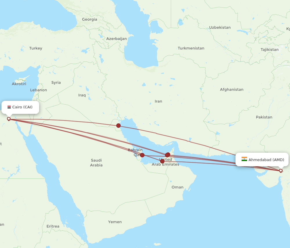 CAI-AMD flight routes