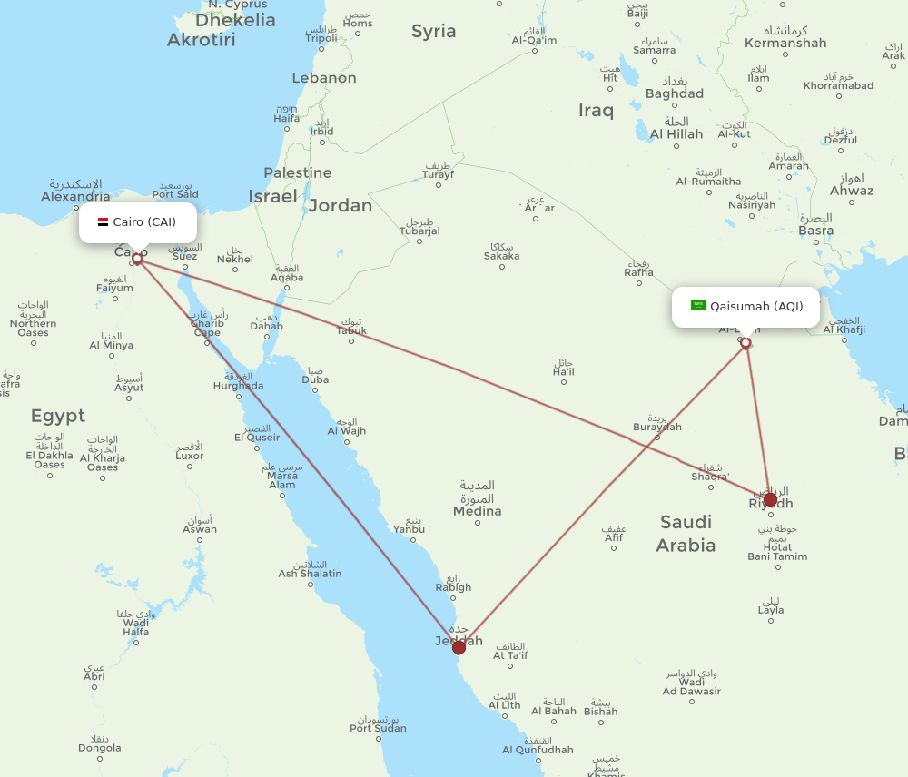 CAI-AQI flight routes