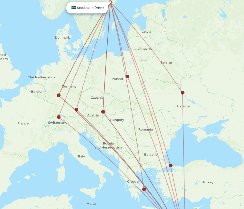 CAI-ARN flight routes