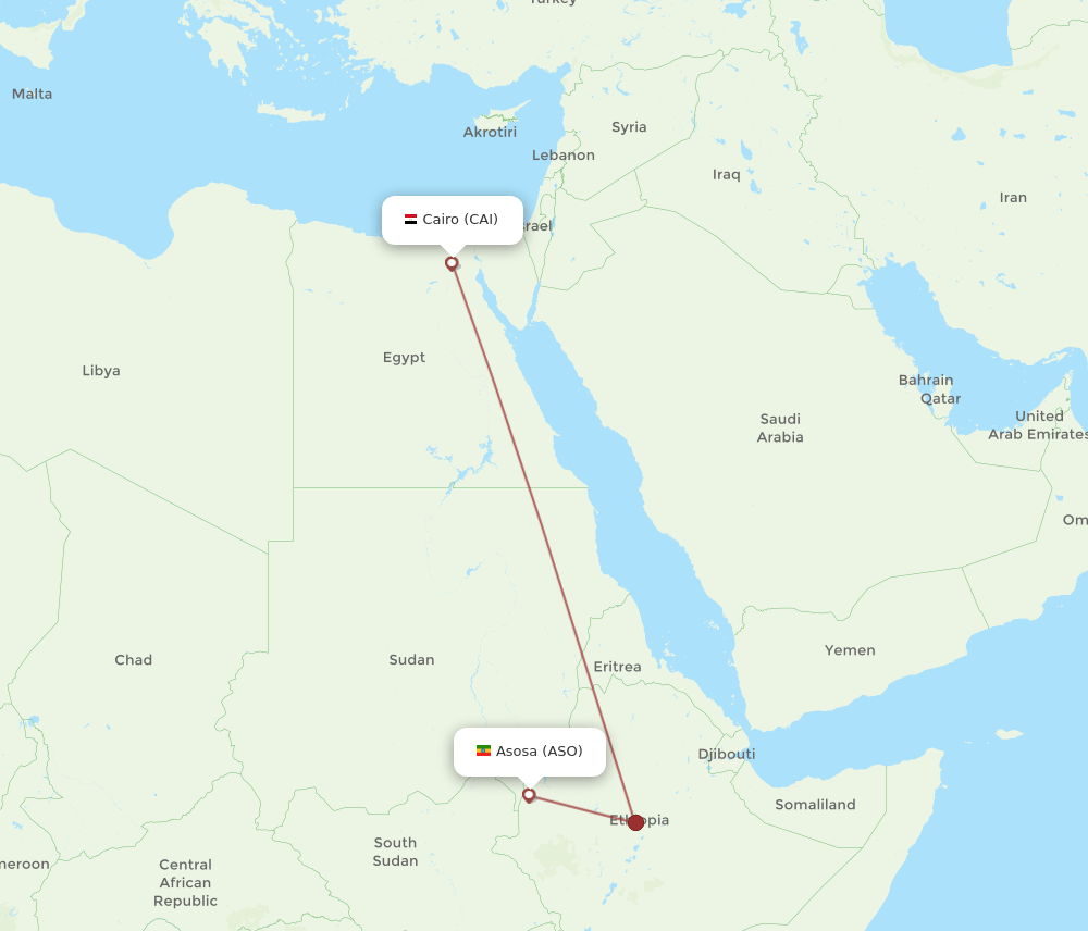 CAI-ASO flight routes