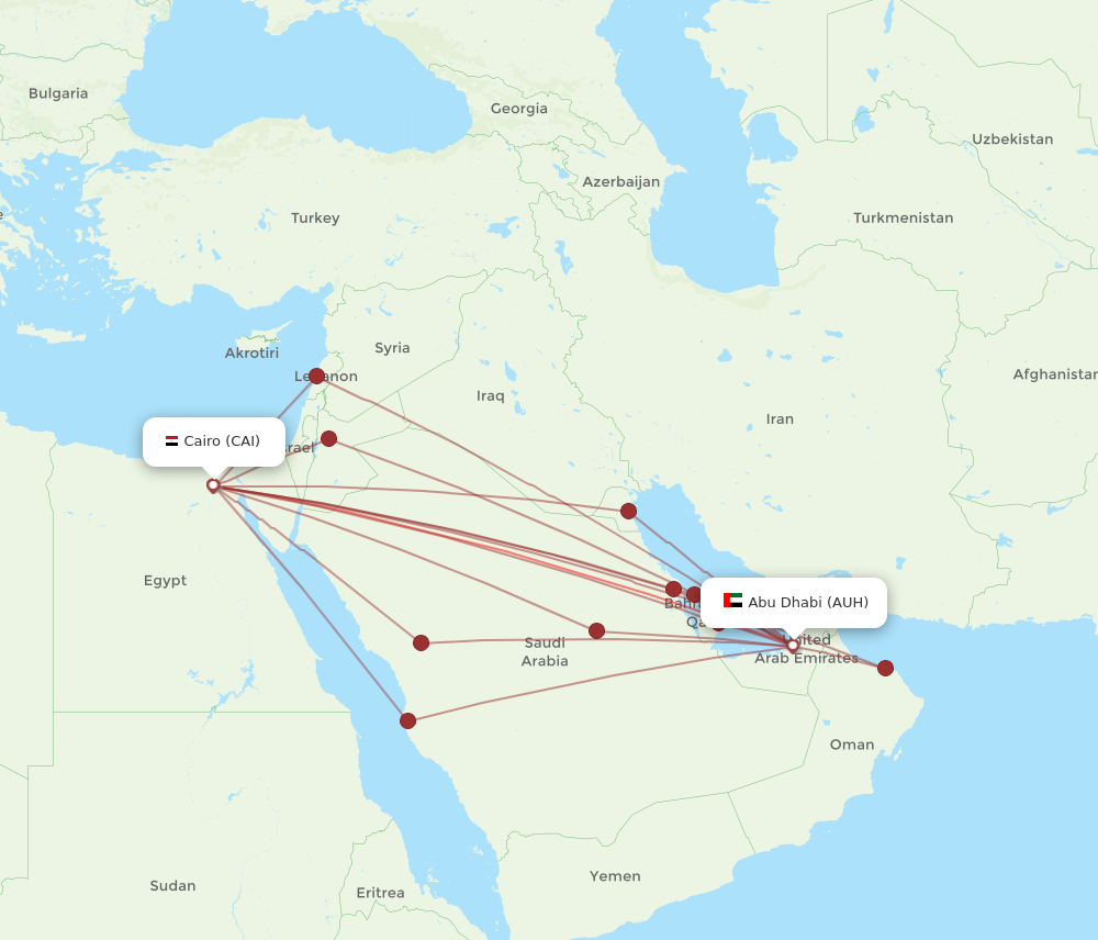 CAI to AUH flights and routes map