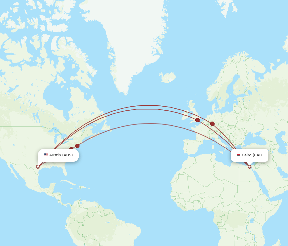 CAI-AUS flight routes