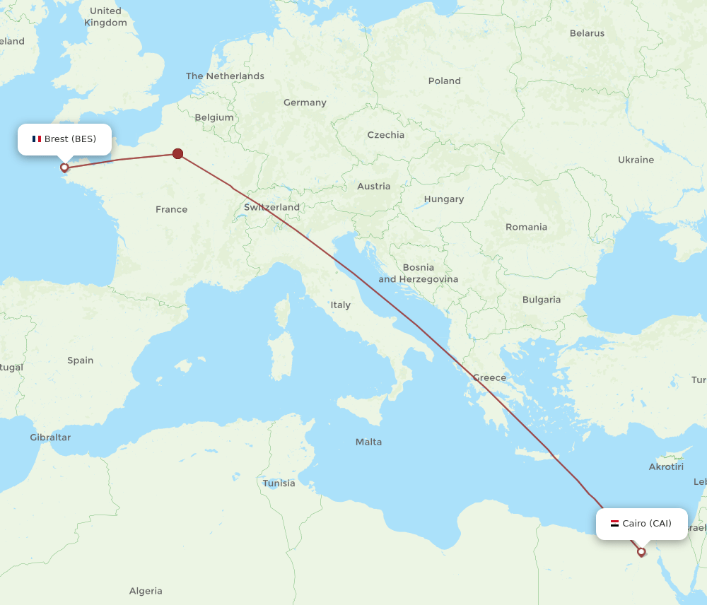 CAI-BES flight routes