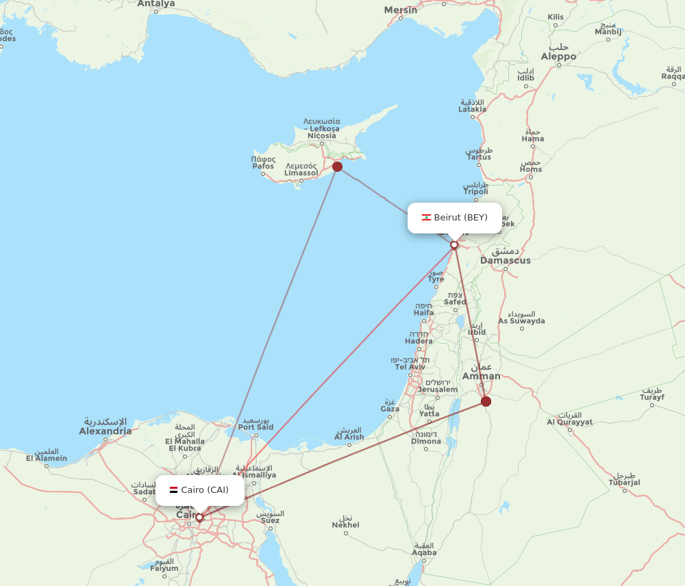 CAI-BEY flight routes