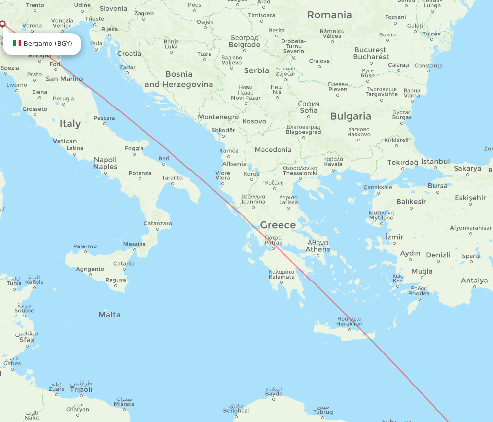 CAI to BGY flights and routes map