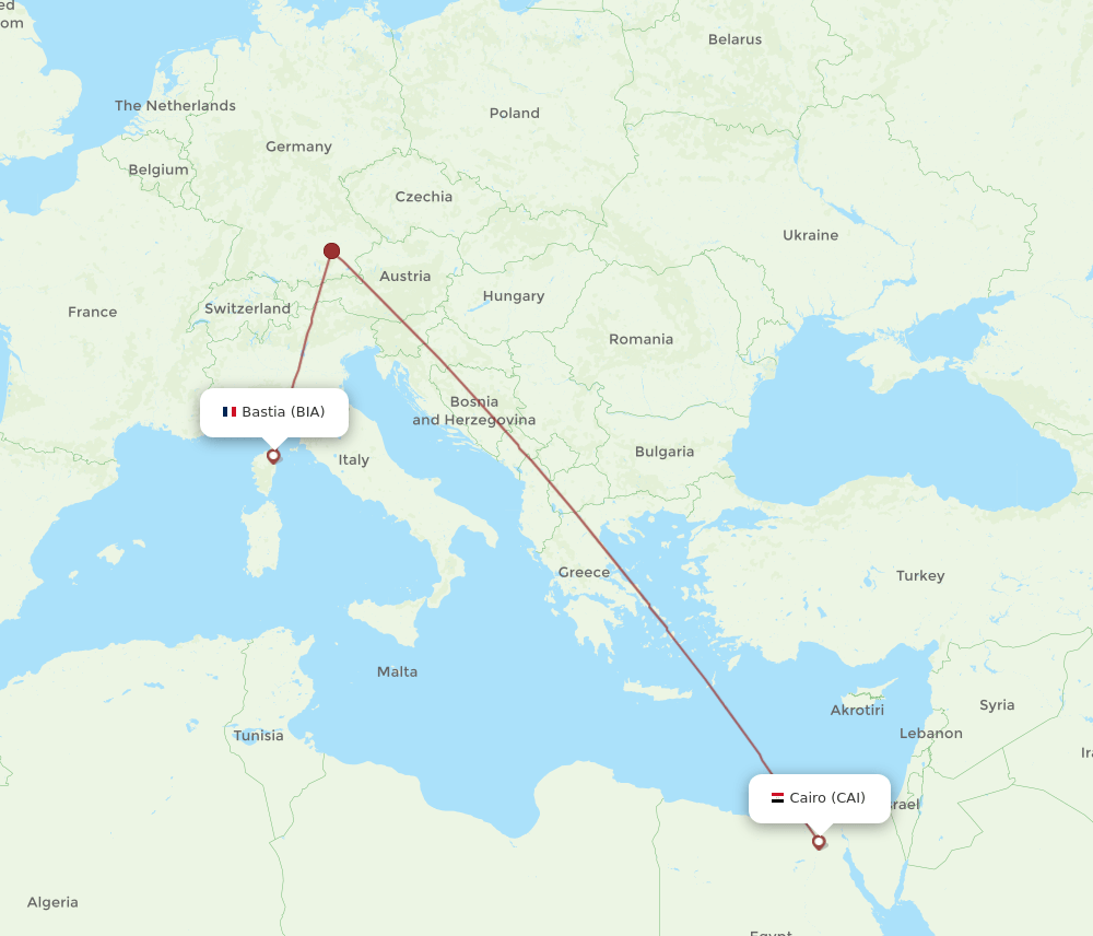 CAI-BIA flight routes