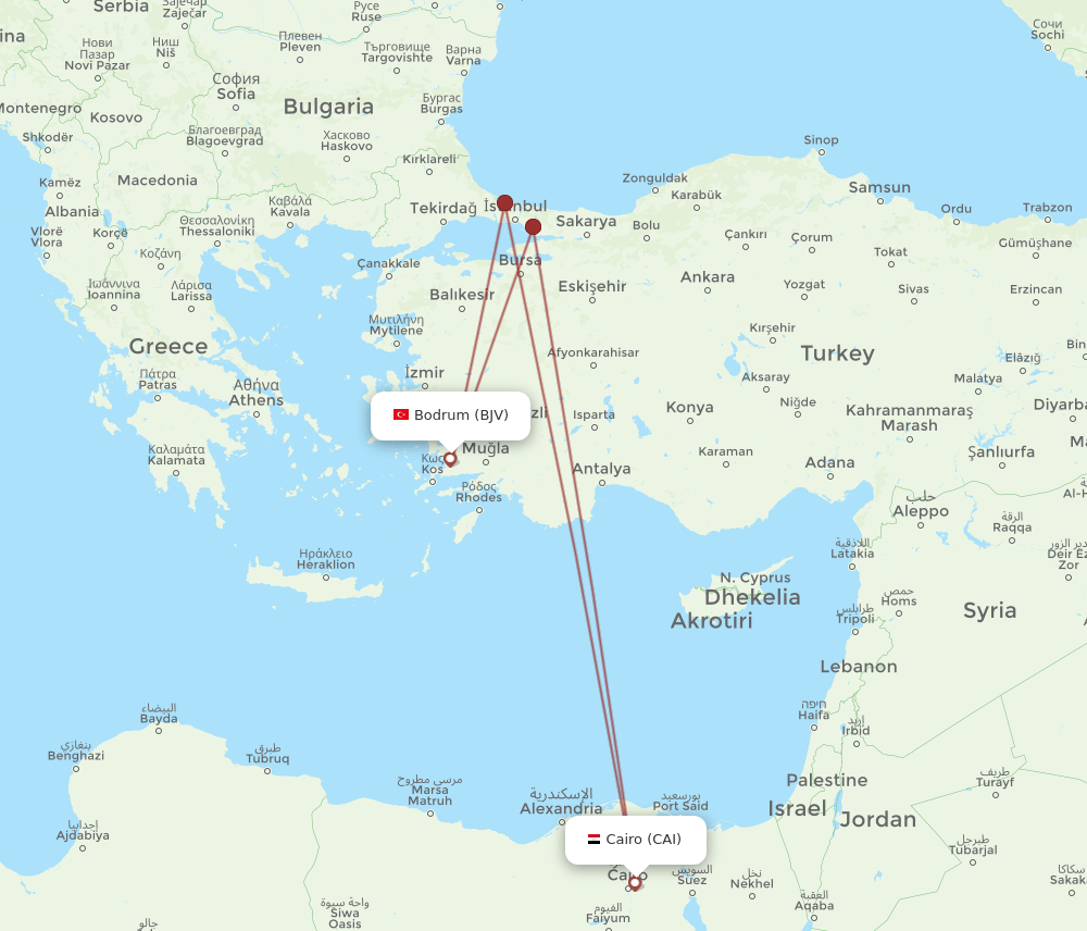 CAI-BJV flight routes