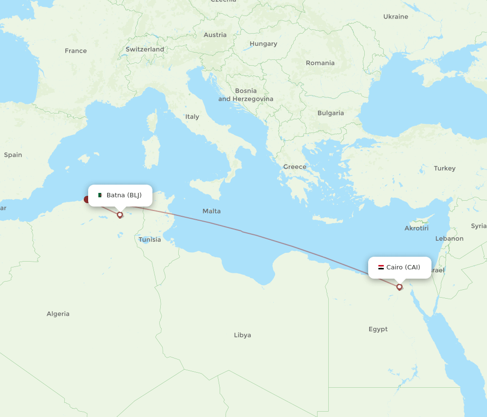 CAI-BLJ flight routes