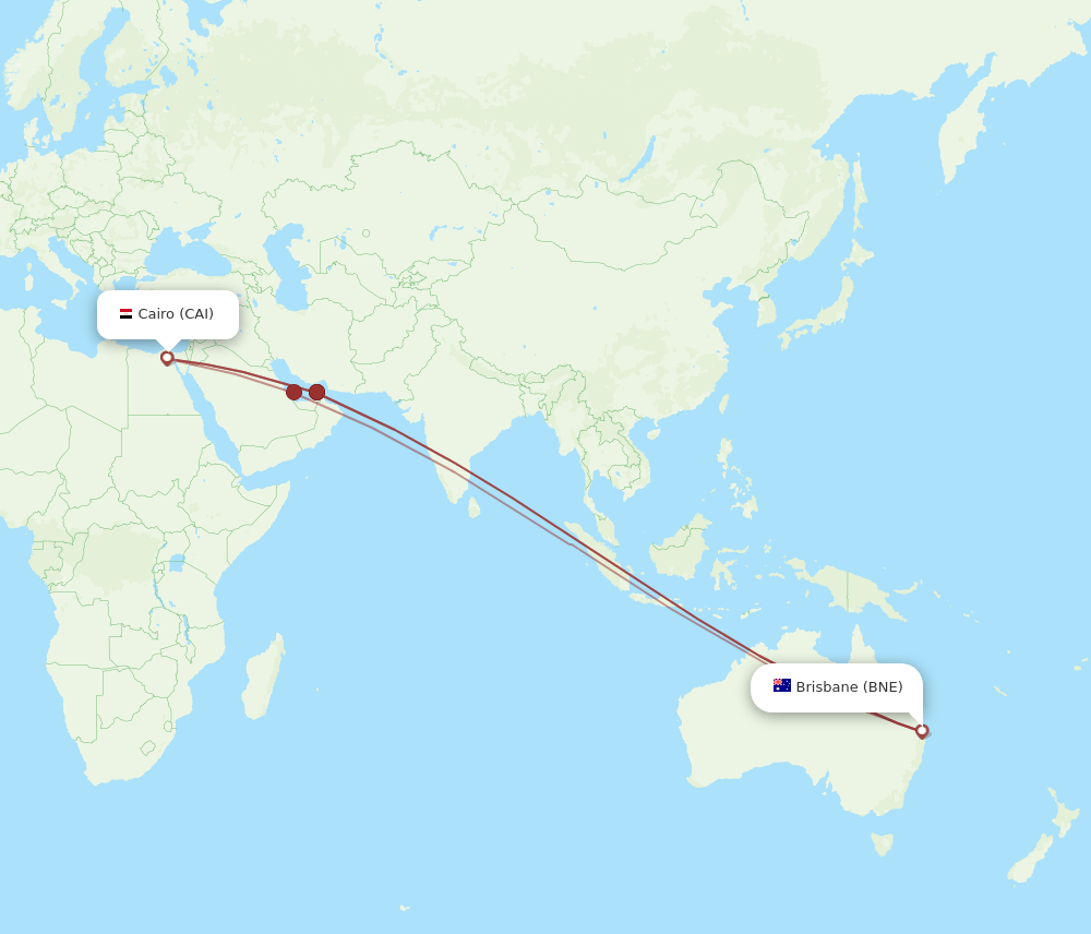 CAI-BNE flight routes