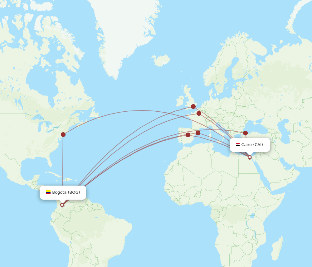 CAI-BOG flight routes