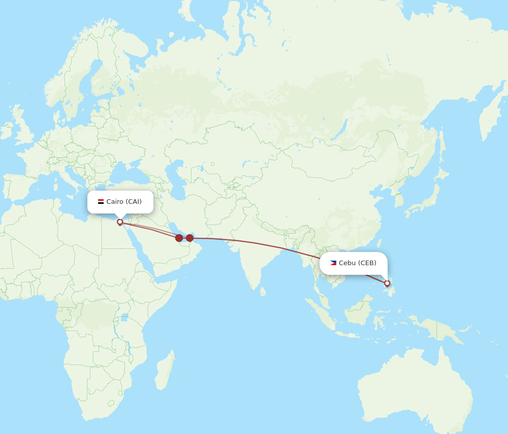 CAI-CEB flight routes