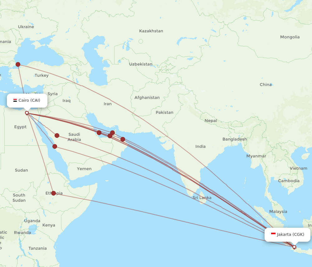 CAI-CGK flight routes
