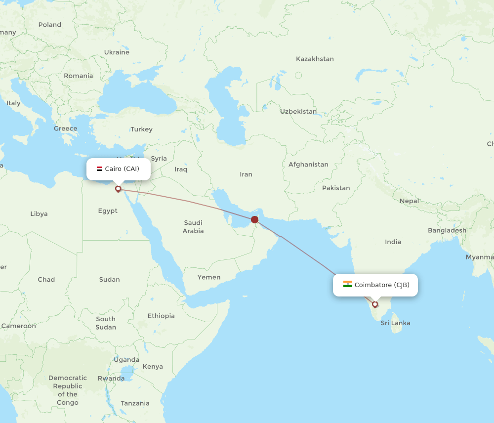 CAI-CJB flight routes