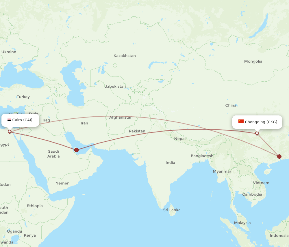CAI-CKG flight routes