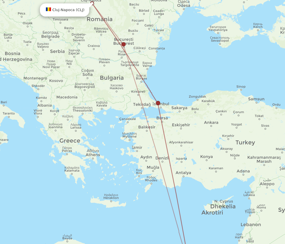 CAI-CLJ flight routes