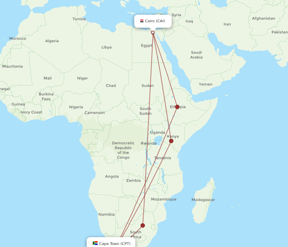 CAI-CPT flight routes
