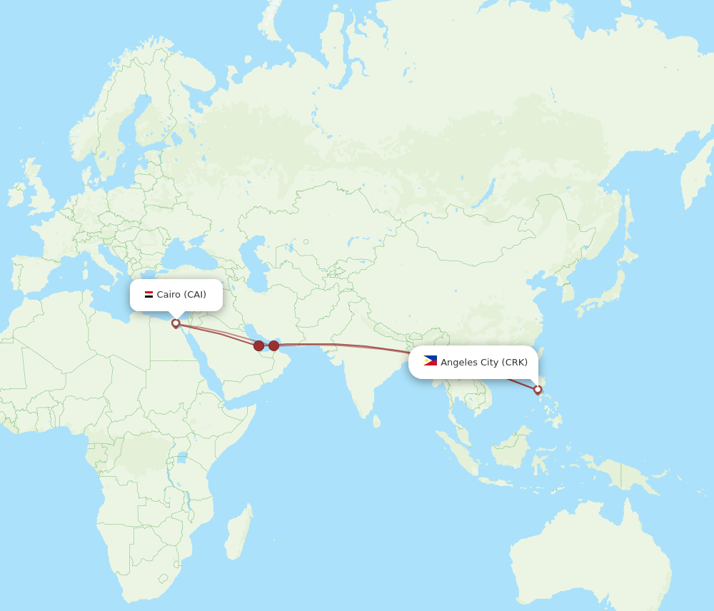 CAI-CRK flight routes