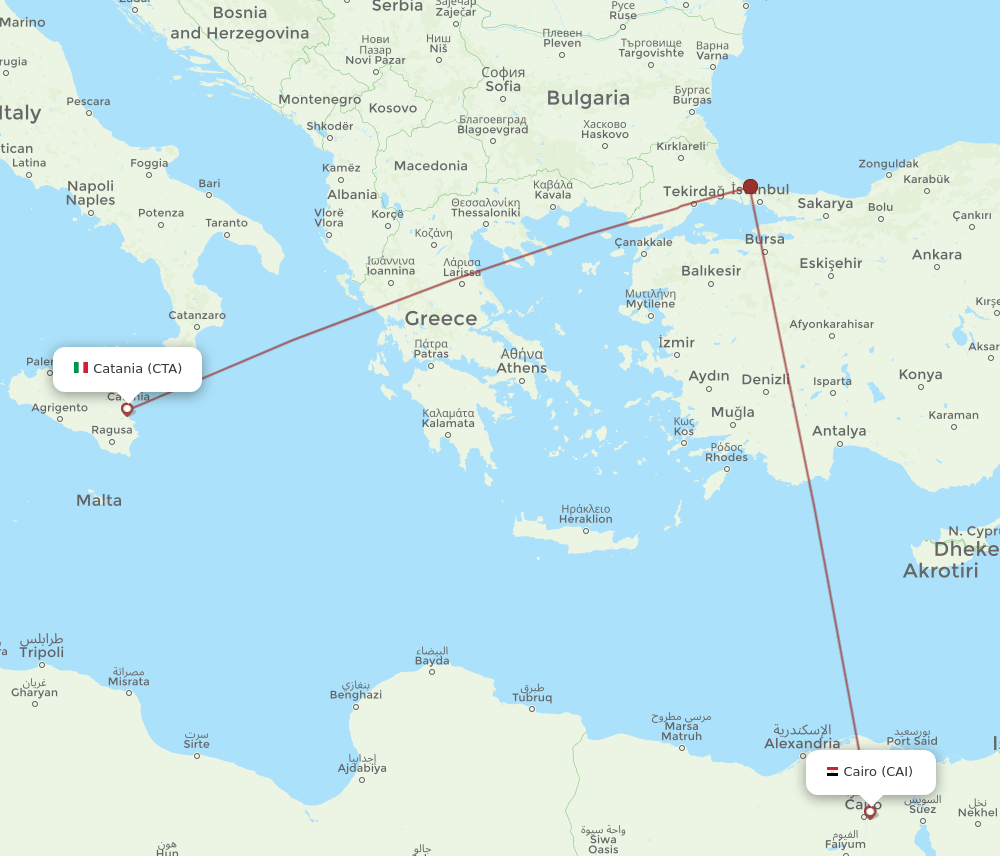 CAI-CTA flight routes