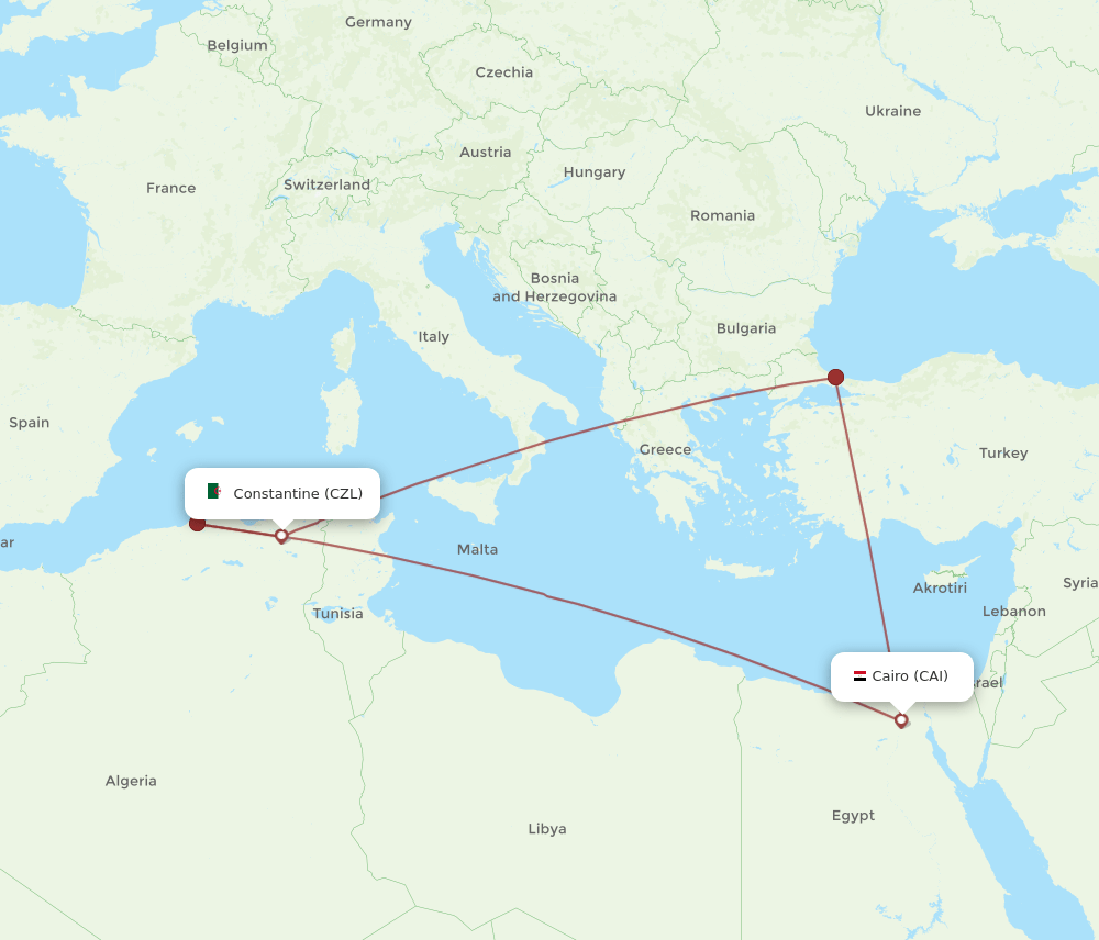 CAI-CZL flight routes
