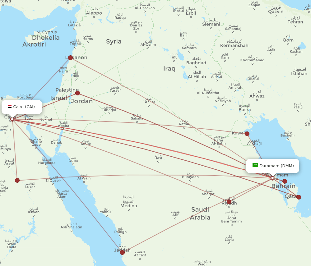 CAI-DMM flight routes