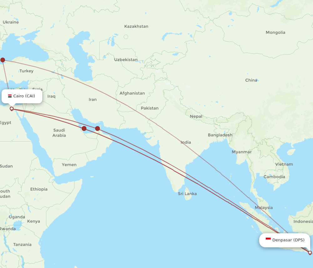 CAI-DPS flight routes