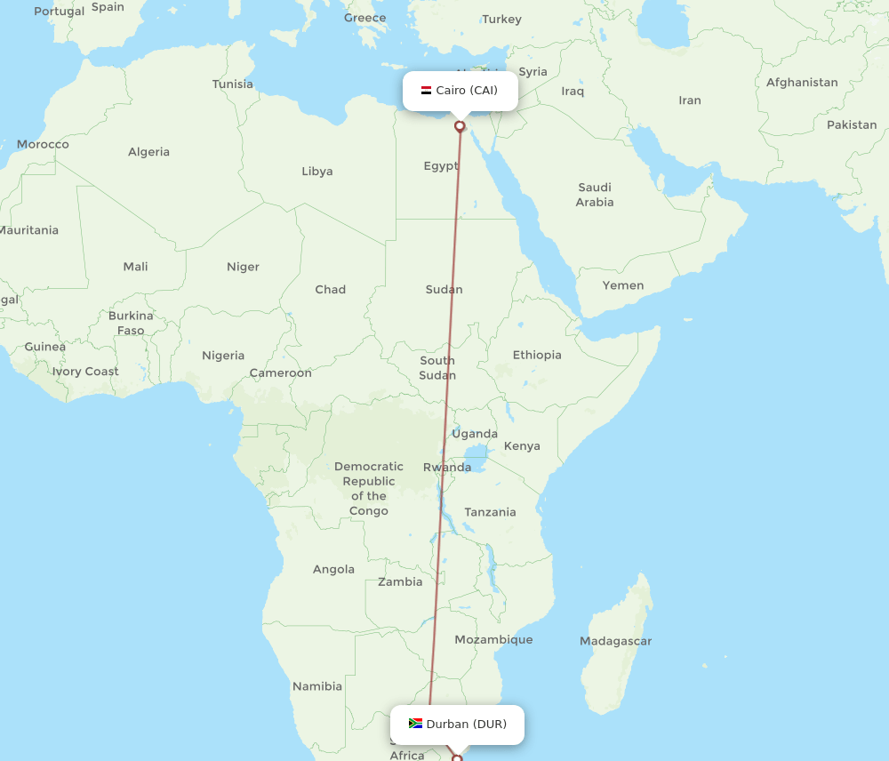 CAI-DUR flight routes