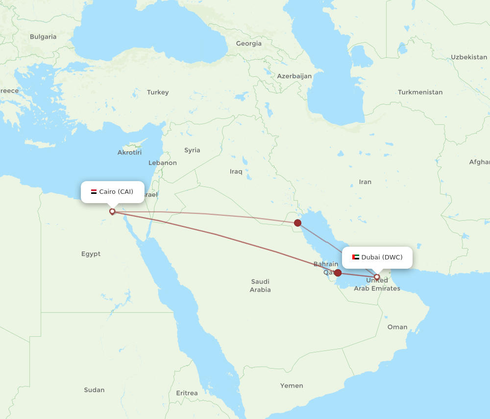 CAI-DWC flight routes