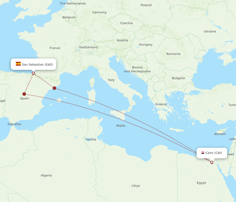 CAI-EAS flight routes