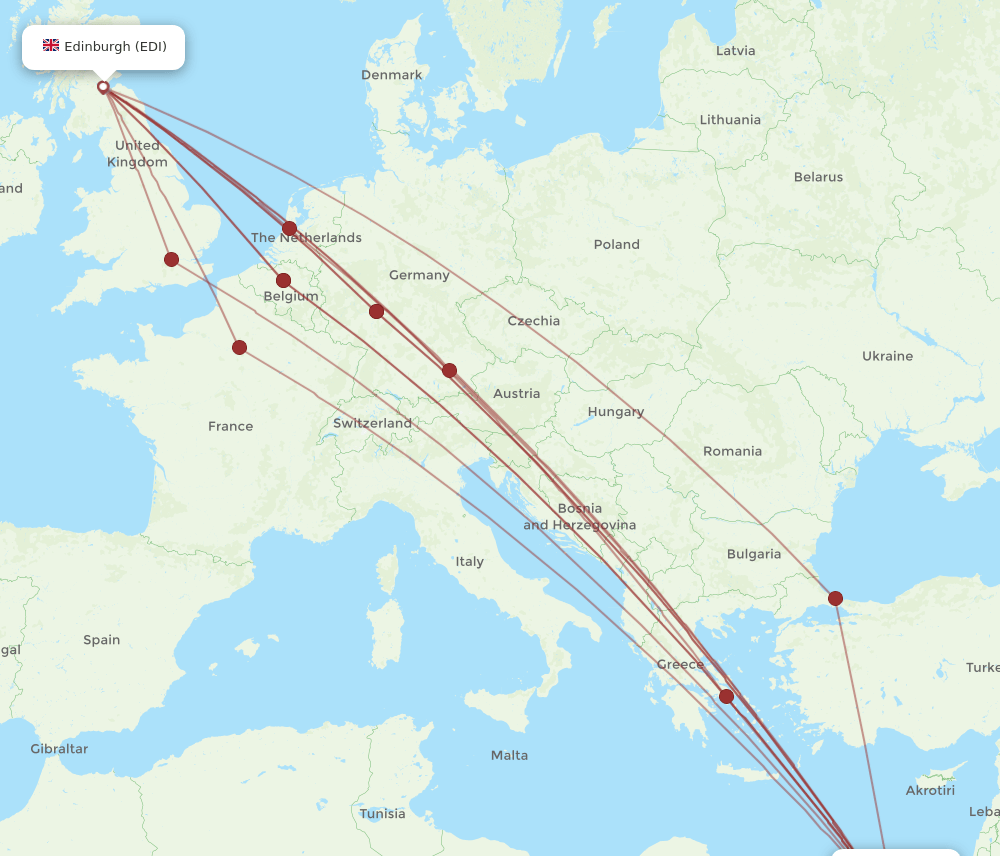 CAI-EDI flight routes